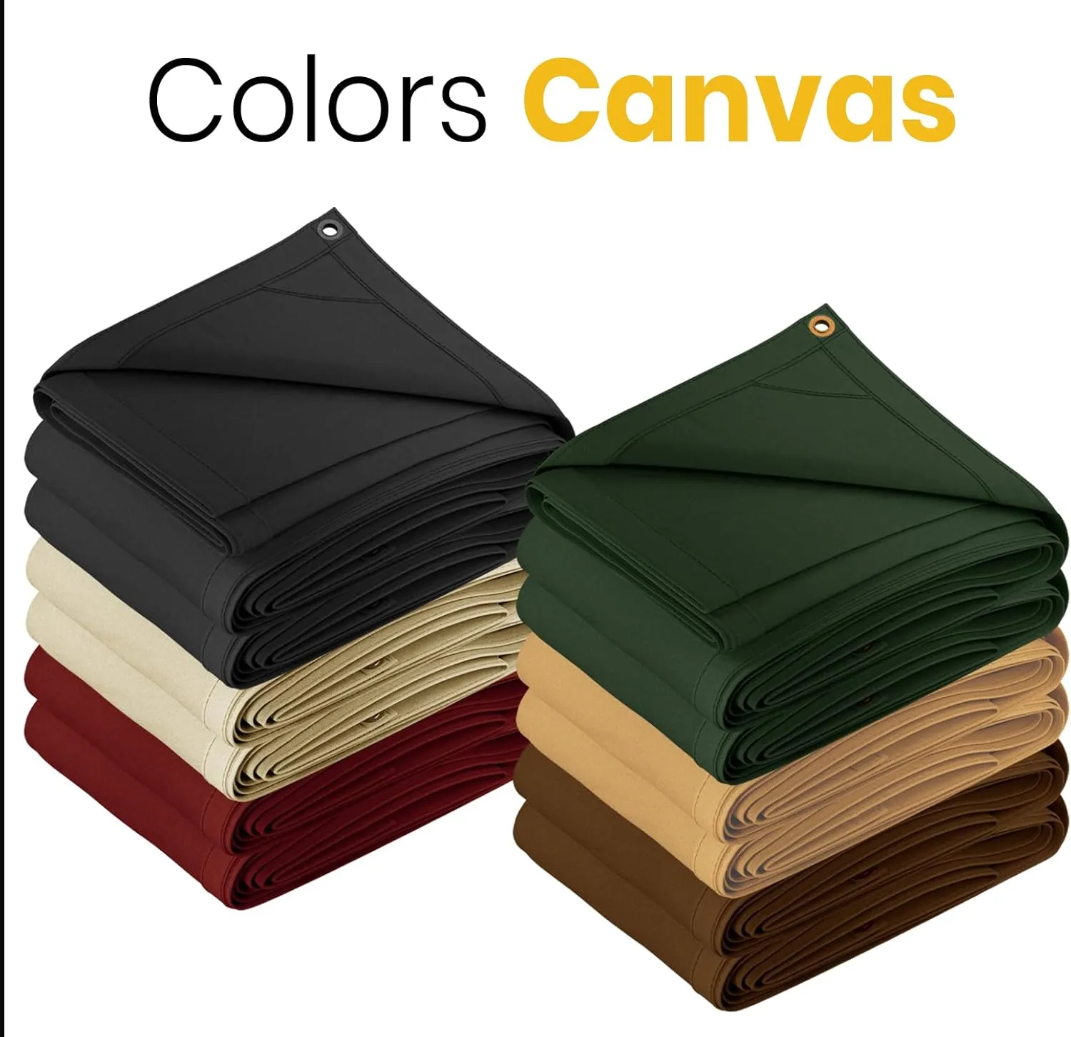 PROTARP Extreme Heavy Duty Waterproof Canvas Tarp 20 oz, UV Resistant Tarpaulin Cover with Rustproof Brass Grommets, Multipurpose for Canopy, Roof, Camping, Wood Pile (Ivory 10'X20')