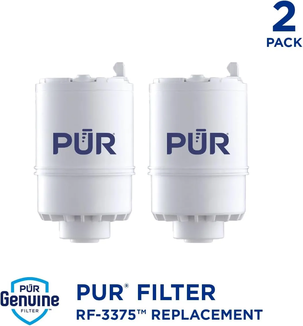 PUR Faucet Mount Replacement Filter 2-Pack, Genuine PUR Filter, 2-in-1 Powerful Filtration, Includes Lead Removal, 6-Month Value, White (RF33752)
