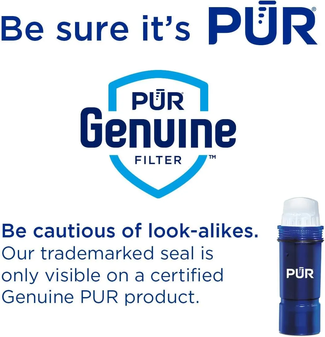 PUR PLUS 7-Cup Water Filter Pitcher with 1 Lead-Reducing PUR Plus Filter, Dishwasher Safe, Powerful Filtration, Filter Change Indicator Light, White, PPT711W
