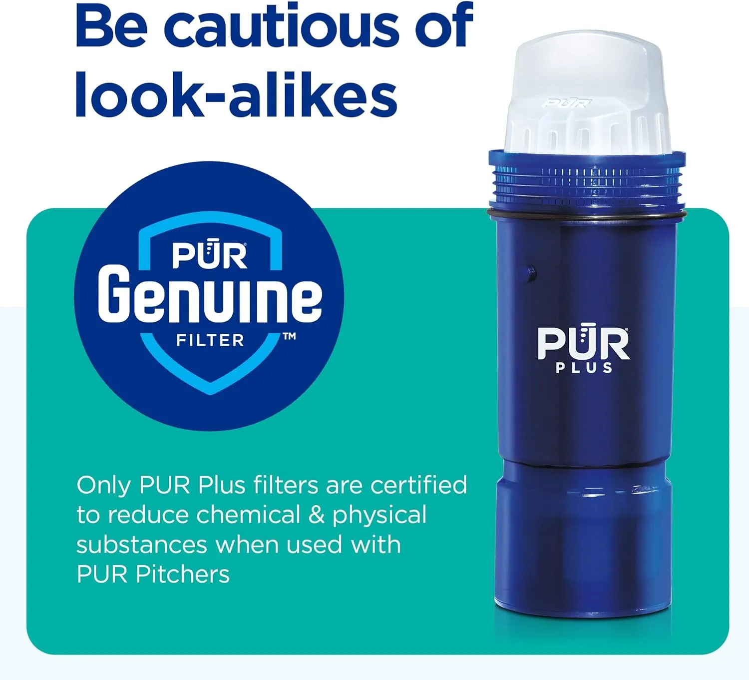 PUR PLUS 7-Cup Water Filter Pitcher with 1 Lead-Reducing PUR Plus Filter, Dishwasher Safe, Powerful Filtration, Filter Change Indicator Light, White, PPT711W