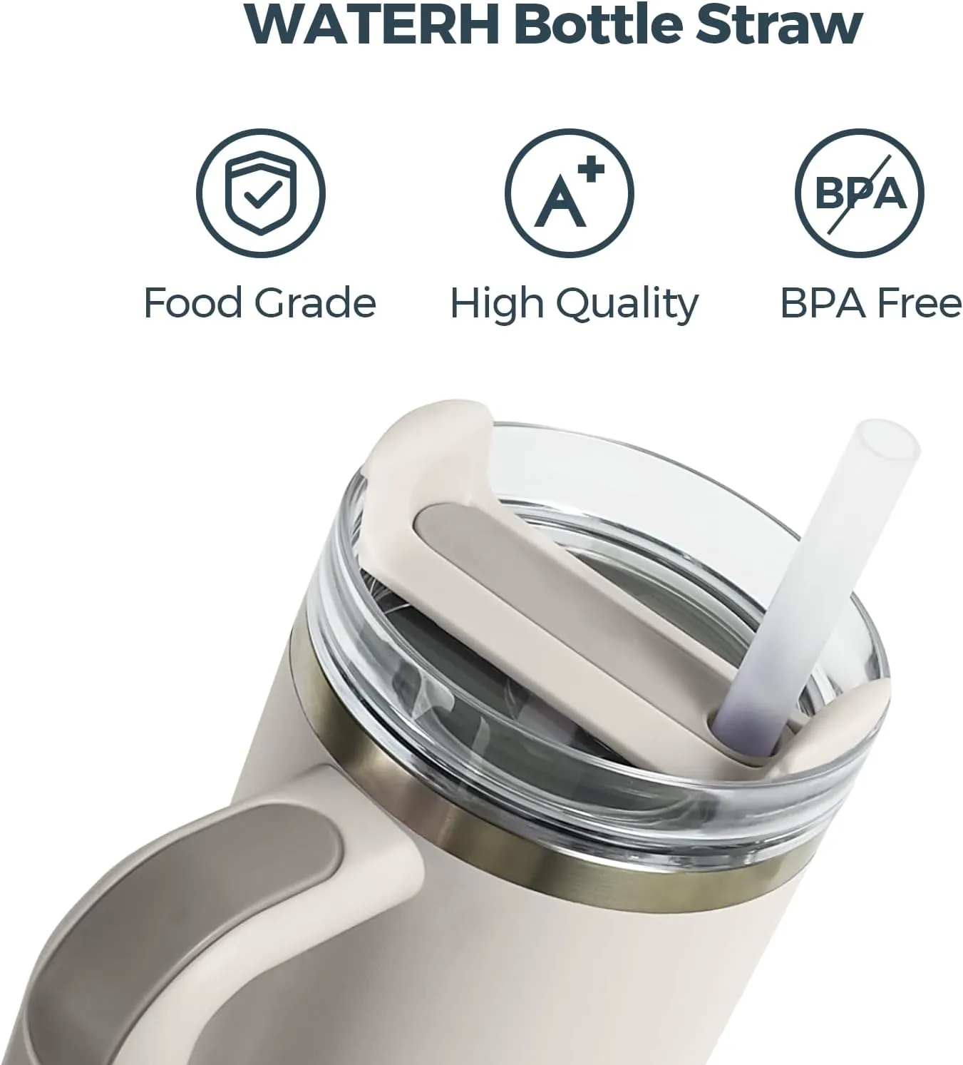 PureSip Adapt Water Bottle Straw Replacement and Filter, Stainless Steel Tumbler with Straw for WATERH Vita Bottle, Simple Modern, Owala, Stanley, Hydro Flask(4 Filter   5 Straws)