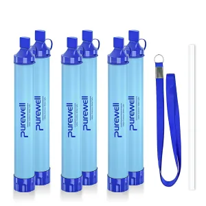 Purewell Personal Water Filter Straw x6 Pack