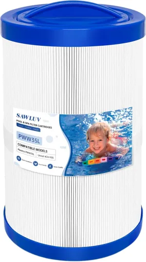 PWW35L Hot Tub Filter Cartridge Replaces Plea tco PWW35L, Uni cel 4CH-935, Water Way 817-4035, Tele Weir 35 SF, SD-01235, PDC580-AFS, 35 Sq.Ft Pool and Spa Filter