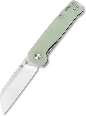 QSP Penguin Pocket Knife,D2 blade,Various Handle Option (2 tone satin finish blade,Jade G-10 handle)