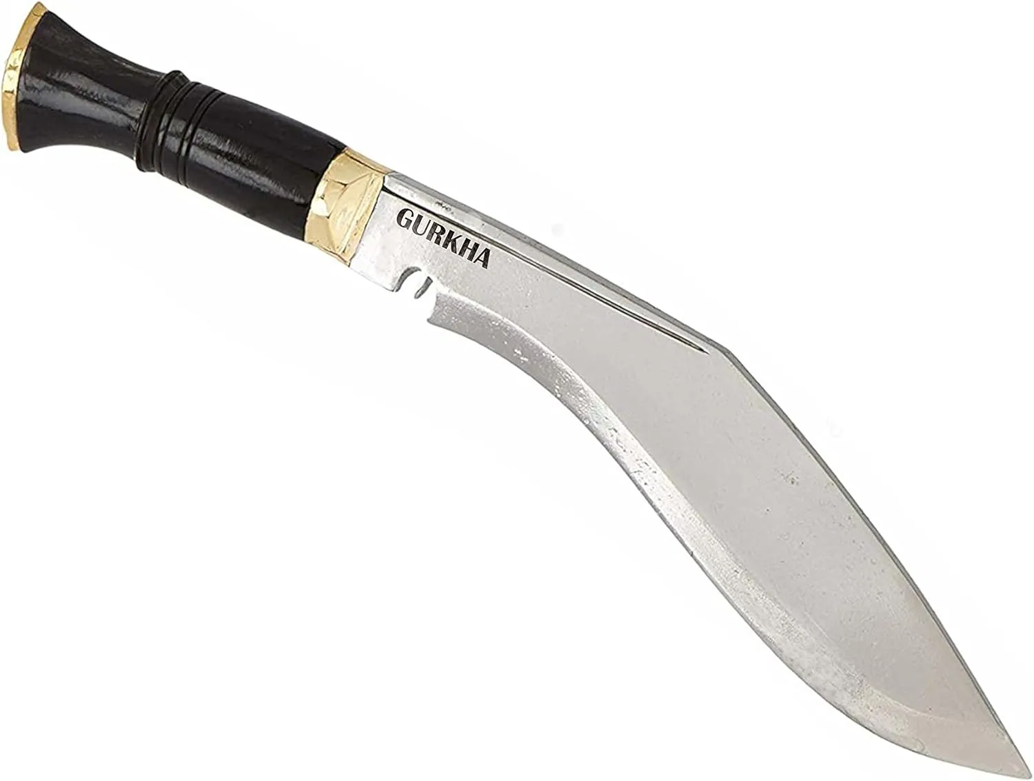 QT S Service NO. 1 Kukri Knife 10 IN Fixed Blade Gurkha Khukuri, Leather Sheath & 2 Small Knife - Handmade In Nepal