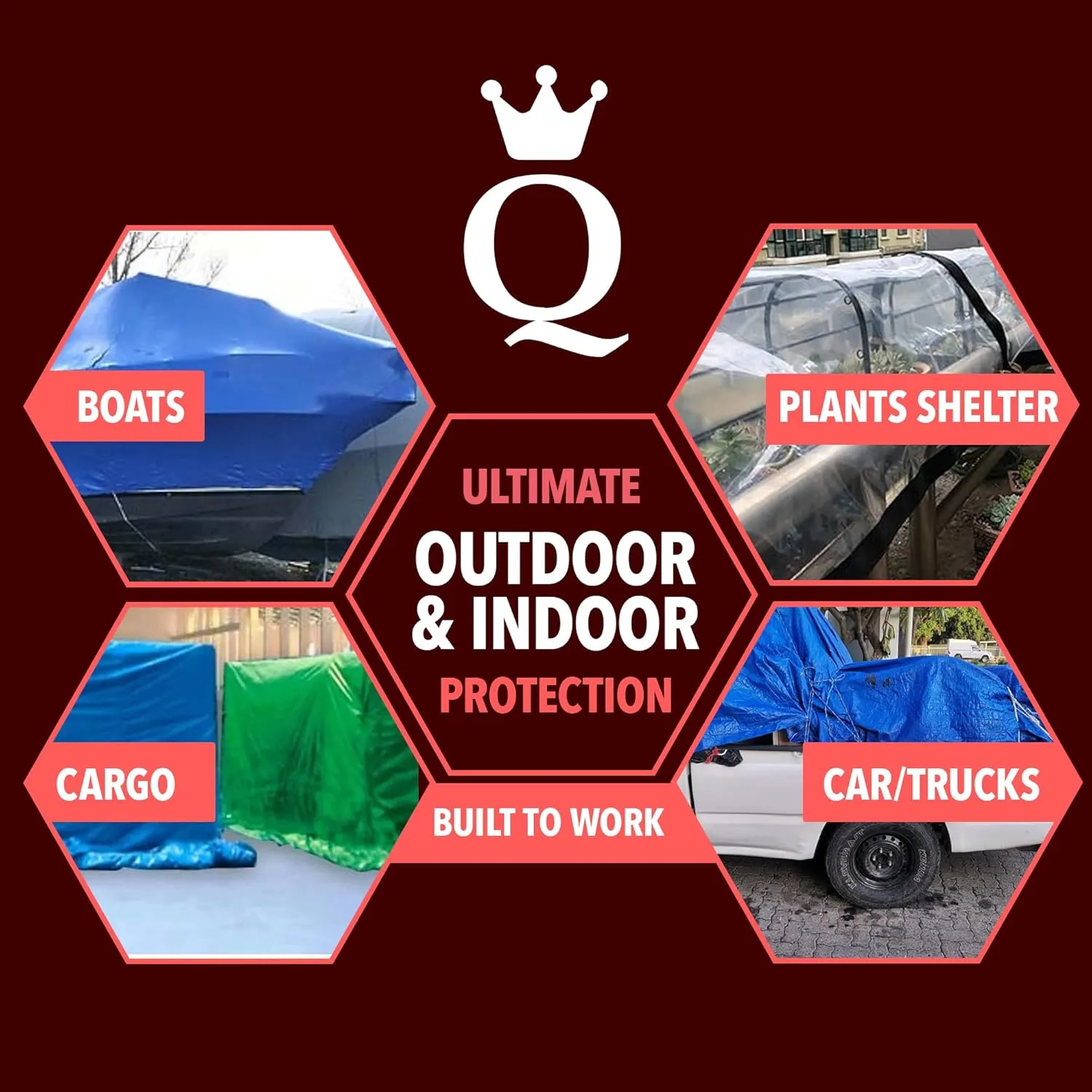 QUEEN OF TARPS | 20x30 Super Heavy Duty Tarp Waterproof, 200 GSM is 20 MIL, UV/Tear Resistant Tarp, Camping, Outdoor Furniture, Car, Tents, Painting, Firewood Protection | 20x30, Super Duty