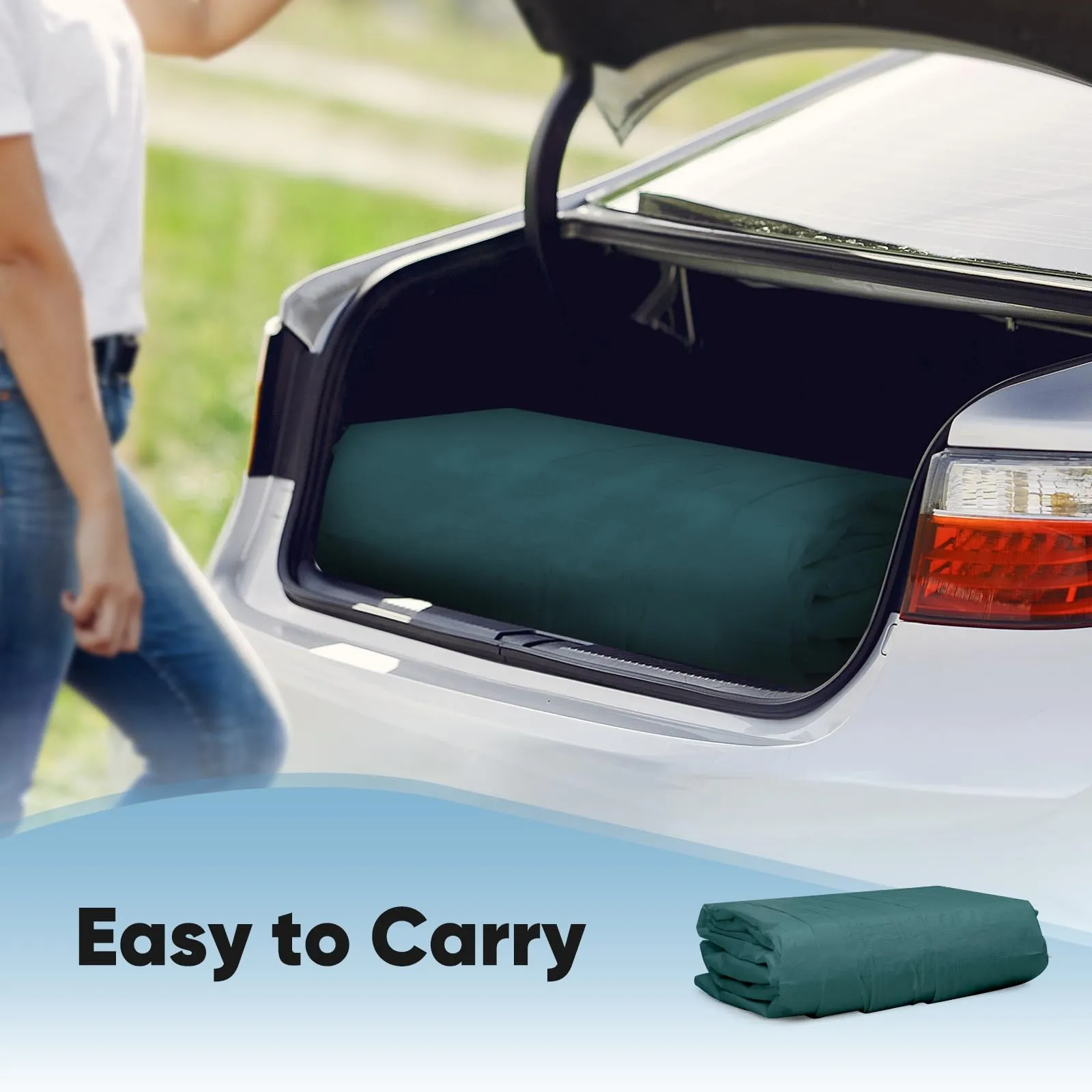 Quictent Carports Replacement Tarp Canopy Top Cover with Bungees Balls, for 10x20 ft Garage Party Tent Shelter - Green, One Roof Only