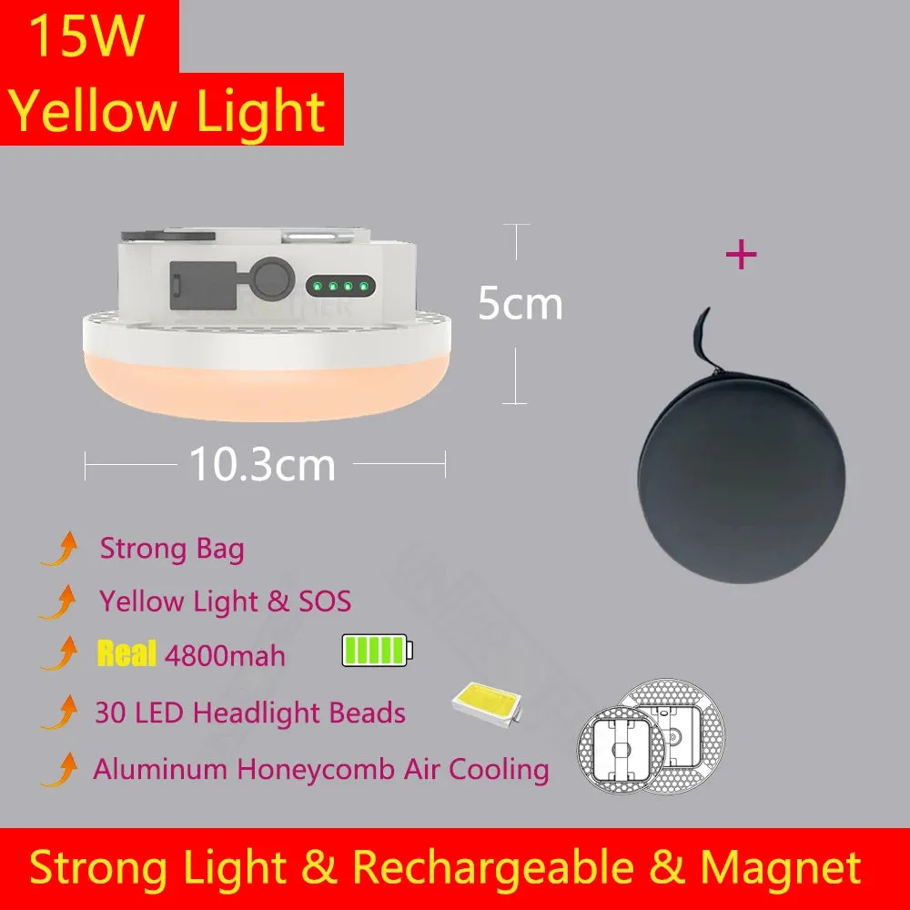 Remote Control Rechargeable LED Magnet Camping Lantern - 13500mAh Powerful Portable Flashlight, Fishing Light, Floodlight, and Tent Lamp