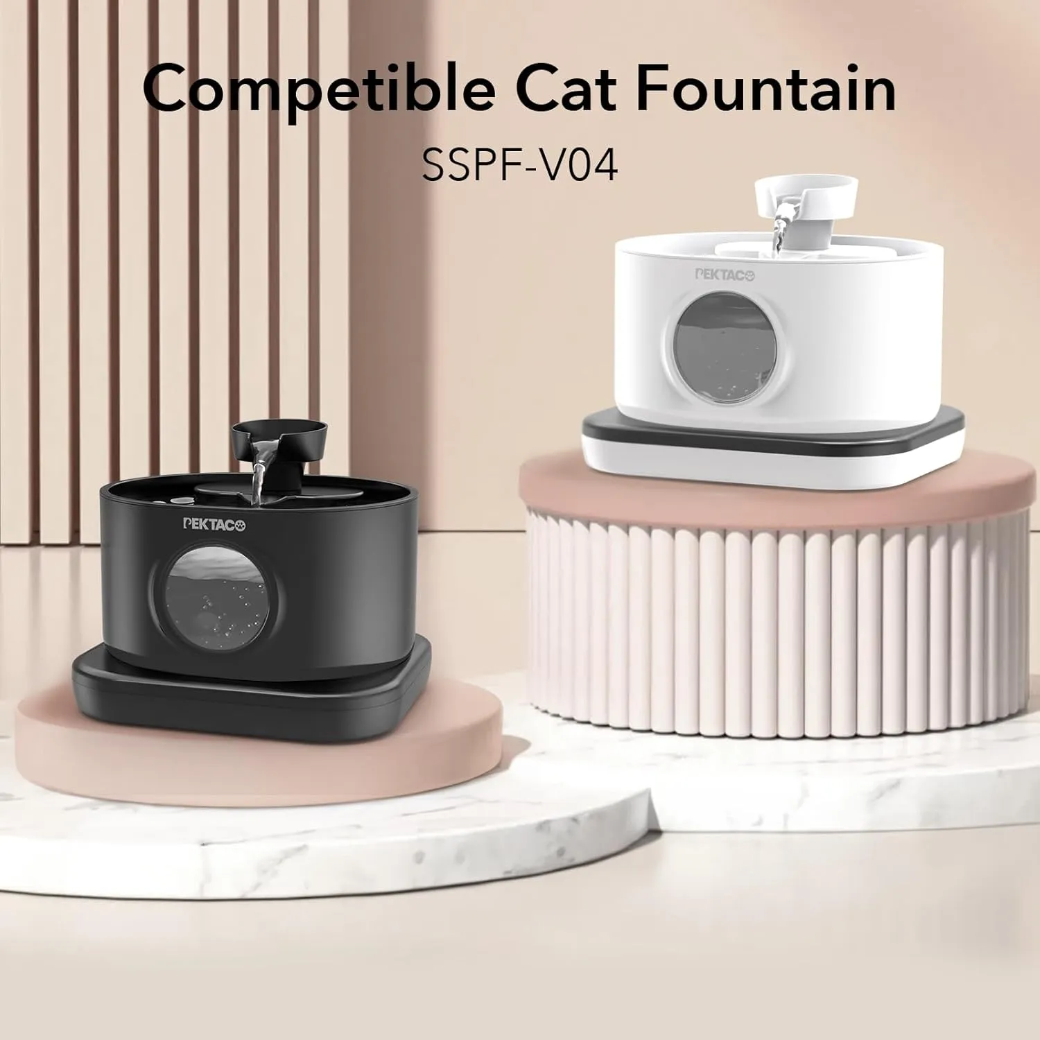 Replacement Filters for Wireless Cat Water Fountain SSPF-V04, 2.8L/95oz Automatic Pet Water Fountain Replacement Filters (8 Pack)