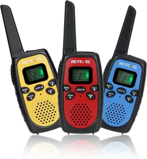 Retevis RT628S Walkie Talkies, 2 Way Radio Long Range, Portable FRS Two-Way Radios, Safe Mode, VOX Hands Free, Noise Cancelling, Walkie Talkies for Adults Kids Camping Hiking Adventure (3 PCS)