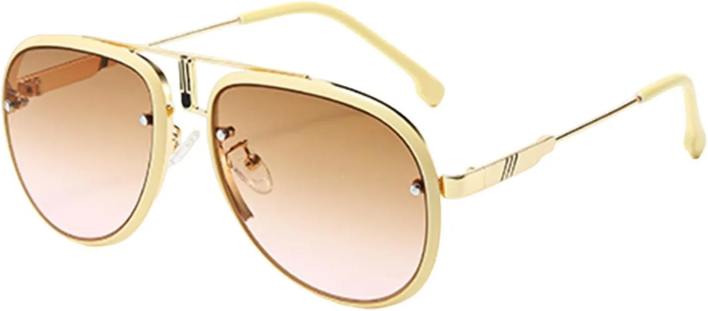 Retro Oval Metal for Women Men Luxury Fashion Female Sun Glasses Punk Unisex Stylish Shades Uv400