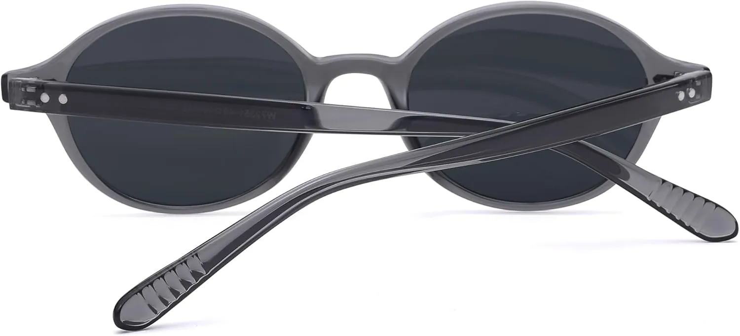 Retro Oval Sunglasses for Women Men, Trendy Polarized 90s TR Lightweight Narrow Frame Shades UV Protection Sun Glasses