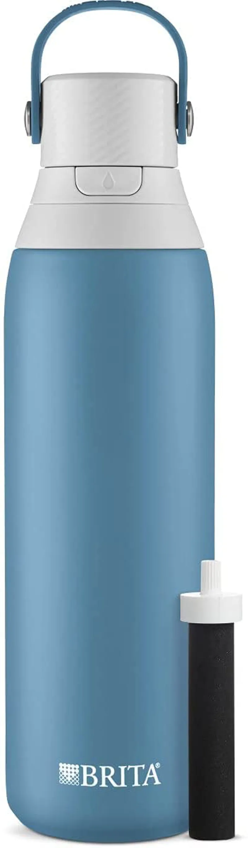 Rynx | Brita Stainless Steel Water Filter Bottle, Stainless Steel, 20 Ounce, 1 Piece