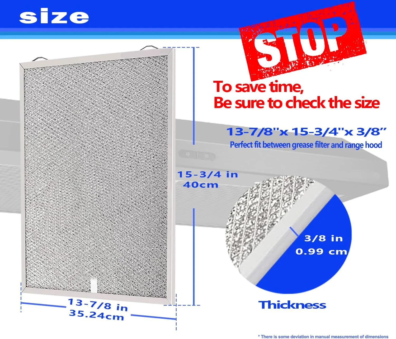 S99010430-002 Compatible with BR Range Hood Filter 13-7/8'' x 15-3/4" 4512880 Replacement Nu-tone Range Hood Filter 2 Pack HPF30 Grease Filter Upgrade 5-Layer Nutone Kitchen Exhaust Fan Filter Screen