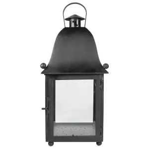 San Juan Lantern - Black Hanging Lantern Iron / Glass