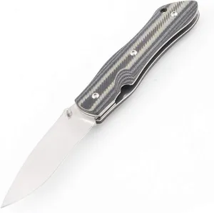 Sanrenmu 9051 Folding Knife 8Cr14Mov Blade G10 Handle None Lock with Clip Pocket Knife