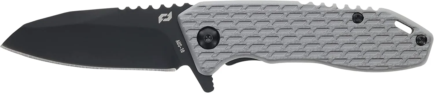 Schrade Delta Class Tenacity BLK Folder 6in with 2.5in AUS-10 Steel Blade and Aluminum Handle for EDC