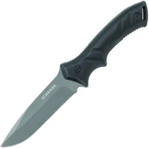Schrade SCHF31 9.7in Stainless Steel Full Tang Fixed Blade Knife with 4.5in Drop Point Blade and TPE Handle for Outdoor Survival, Camping and Bushcraft