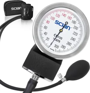 SCIAN Manual Blood Pressure Cuff - Aneroid Sphygmomanometer with European Cuff 8.7-16.5" and D-Ring, Come with Carrying Bag for Nurse Doctor Senior Adult, Black