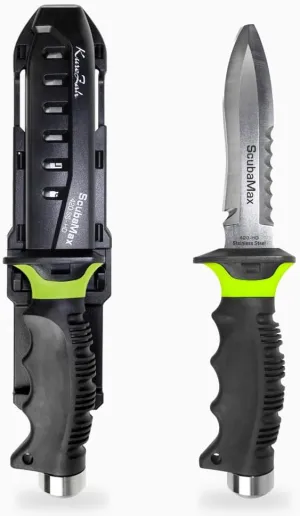 Scuba Max KN-601 420 HD Stainless Steel Full Size Dive Knife (Neon Yellow)
