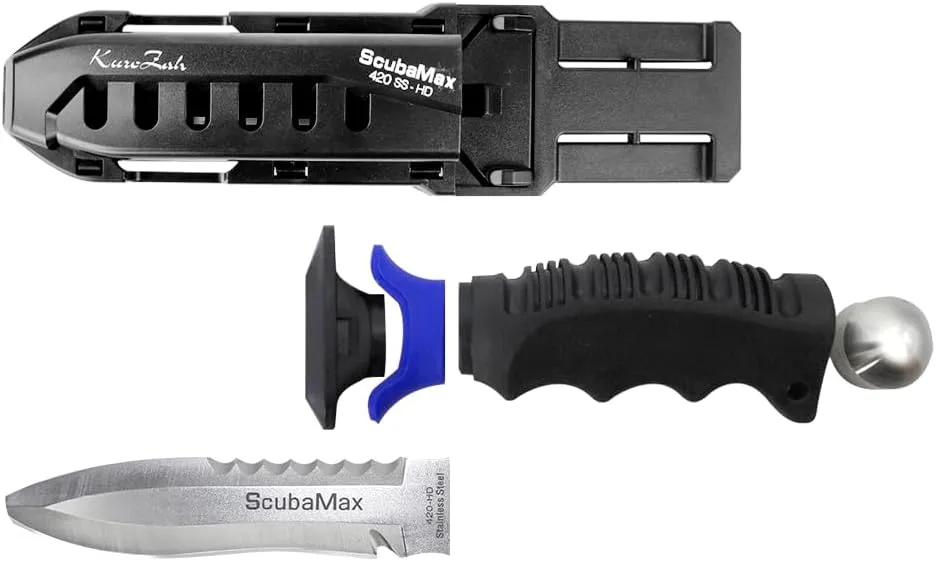 Scuba Max KN-601 420 HD Stainless Steel Full Size Dive Knife (Neon Yellow)
