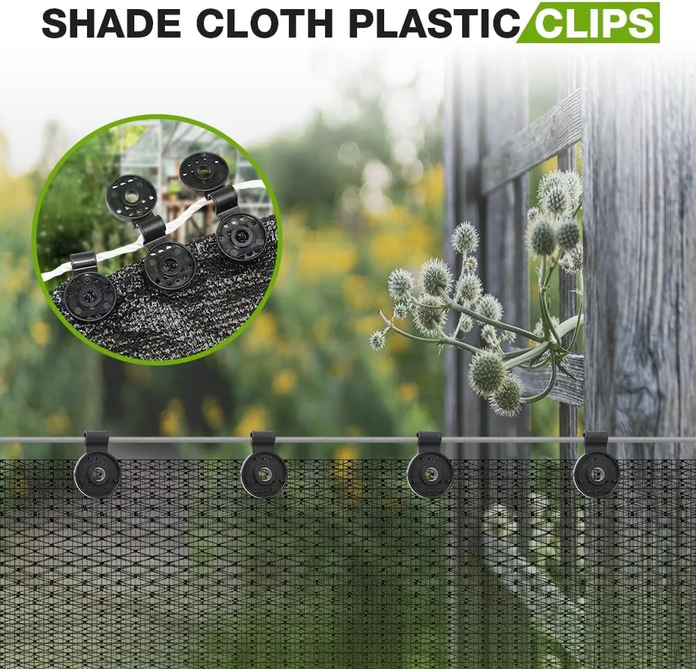 Shade Cloth Heavy Duty Lock Grip, Upgrade Shade Cloth Fix Plastic Clamp Round Plastic Sun Shade Clip, Greenhouse Shade Cloth Fix Clamp, Windproof Awning Clamp Grip Tarp Clips (White, 100pcs)