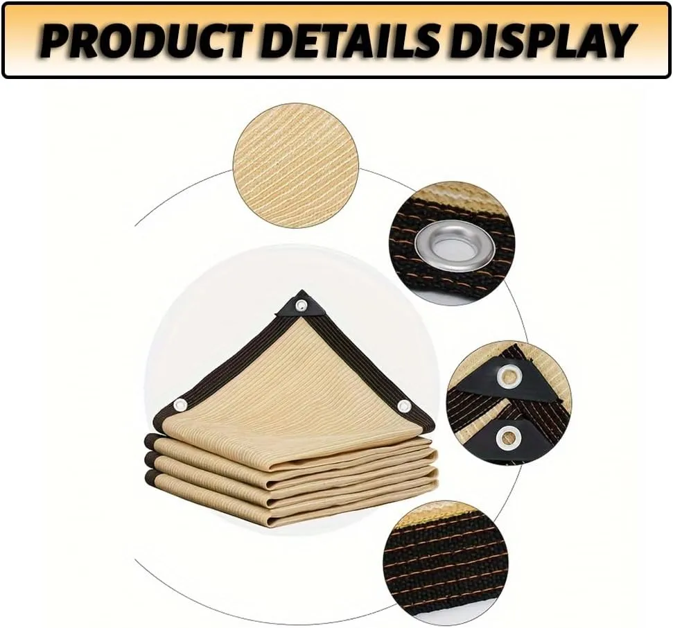 Shade Netting for Patio Shade Cloth Outdoor Pergola Sun Shade Sail HDPE 90% UV Block 10FT 20FT 30FT 40FT 50FT Custom Size Sunshade Canopy(Size:25'L x 40'W)