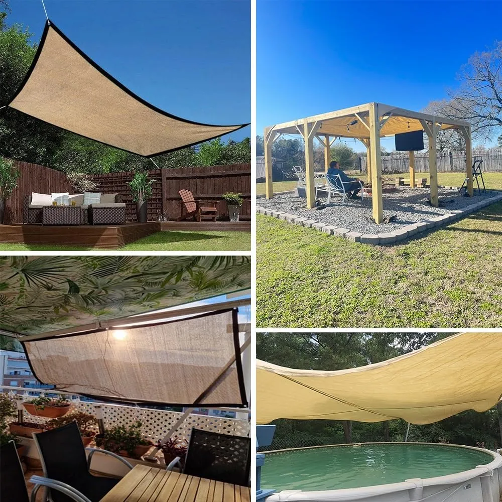 Shade Netting for Patio Shade Cloth Outdoor Pergola Sun Shade Sail HDPE 90% UV Block 10FT 20FT 30FT 40FT 50FT Custom Size Sunshade Canopy(Size:25'L x 40'W)