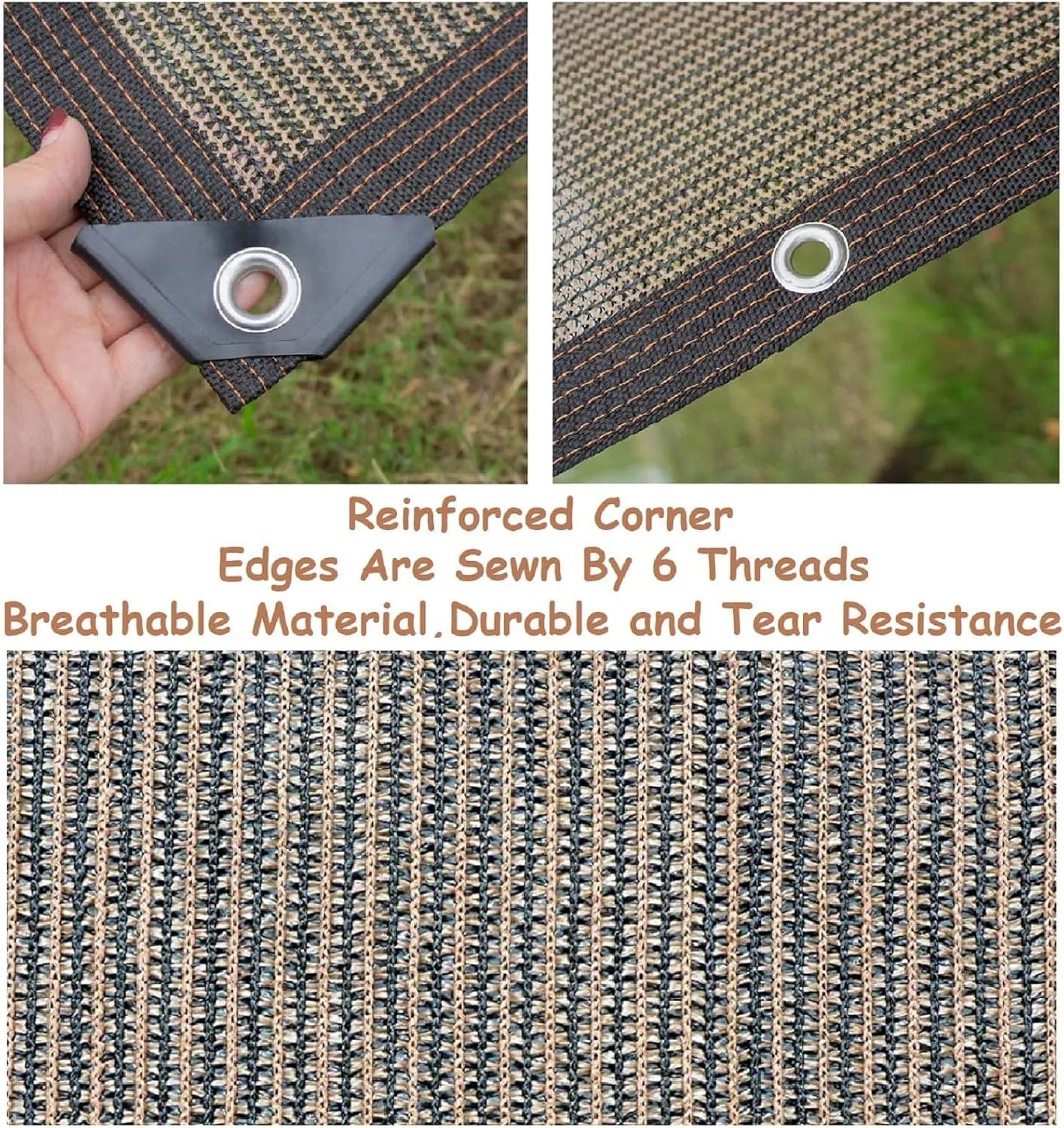 Shade Sail Sun Shade Cloth 3'3"x6'6" Rectangle Outdoor Canopy Outside Sunshade Awning Cover Privacy Screen Net UV Block for Patio Pergola Gazebo Porch Backyard Lawn Garden Outdoor Activities