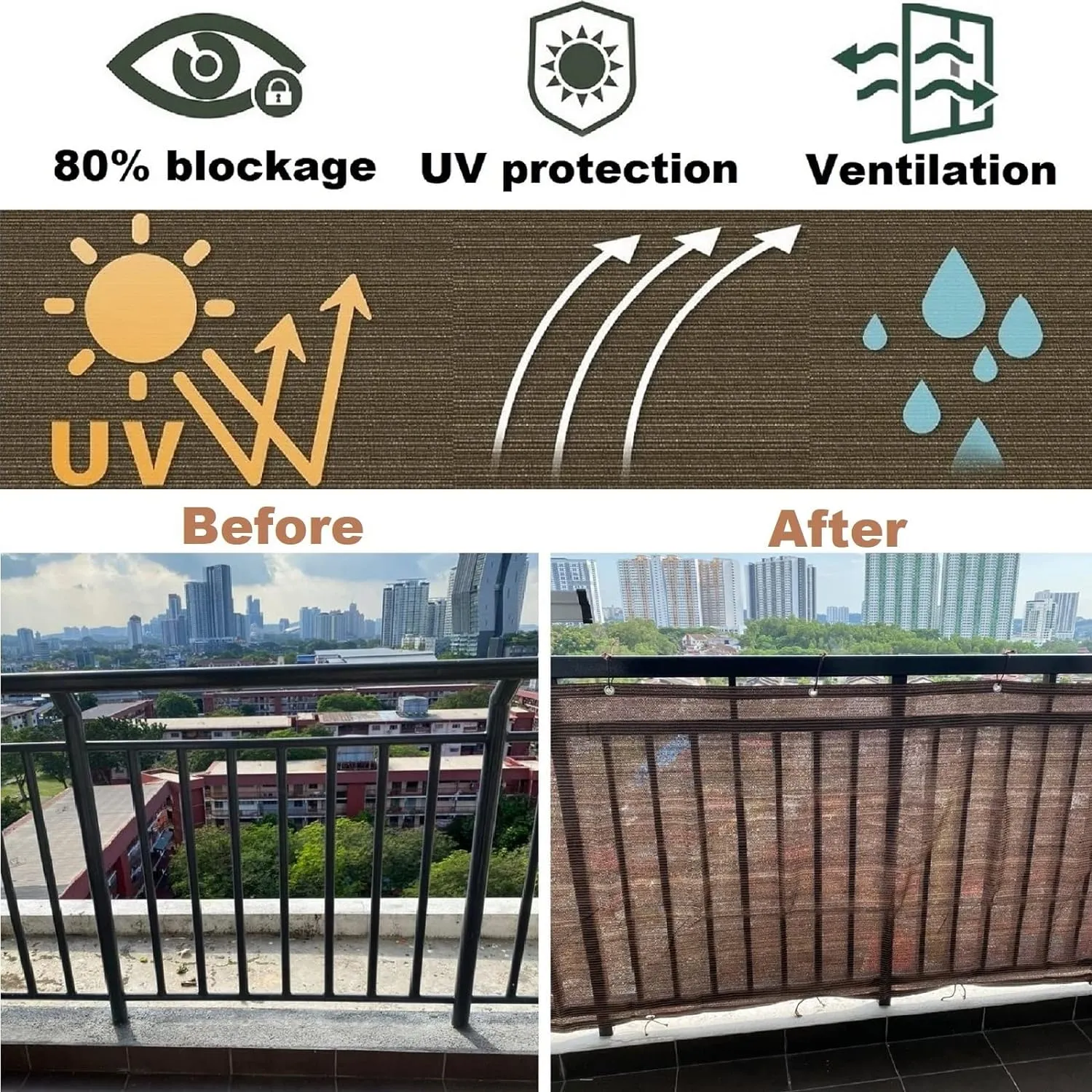 Shade Sail Sun Shade Cloth 3'3"x6'6" Rectangle Outdoor Canopy Outside Sunshade Awning Cover Privacy Screen Net UV Block for Patio Pergola Gazebo Porch Backyard Lawn Garden Outdoor Activities