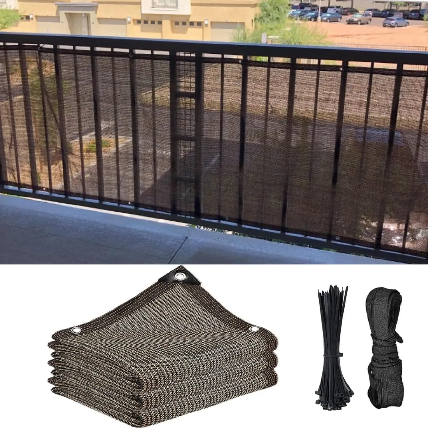 Shade Sail Sun Shade Cloth 3'3"x6'6" Rectangle Outdoor Canopy Outside Sunshade Awning Cover Privacy Screen Net UV Block for Patio Pergola Gazebo Porch Backyard Lawn Garden Outdoor Activities