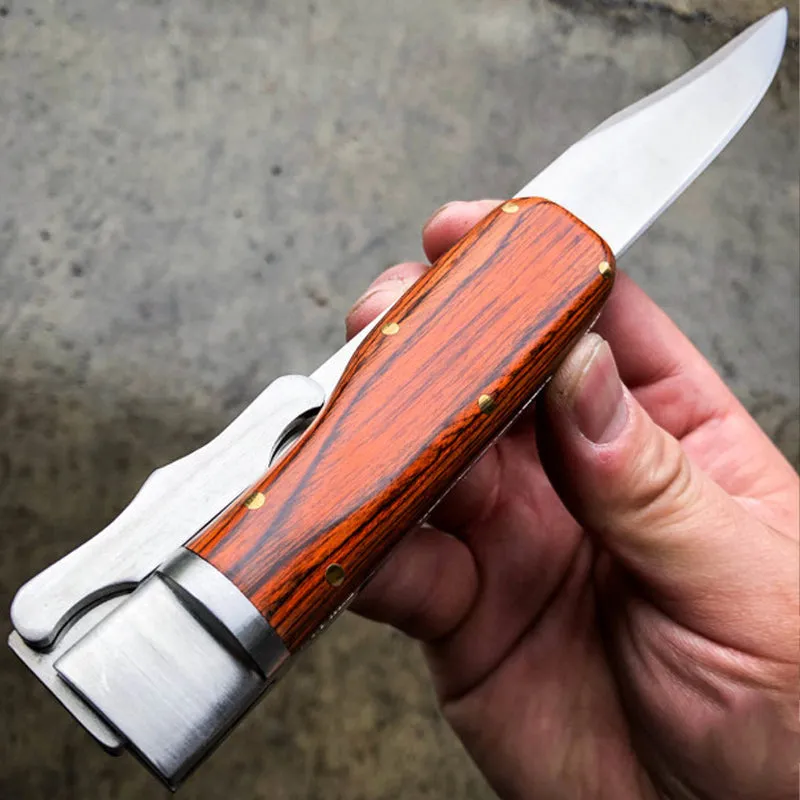 Sharp Blade Knives with Wood Handle Pocket Knife Best for Hunting Camping Hiking