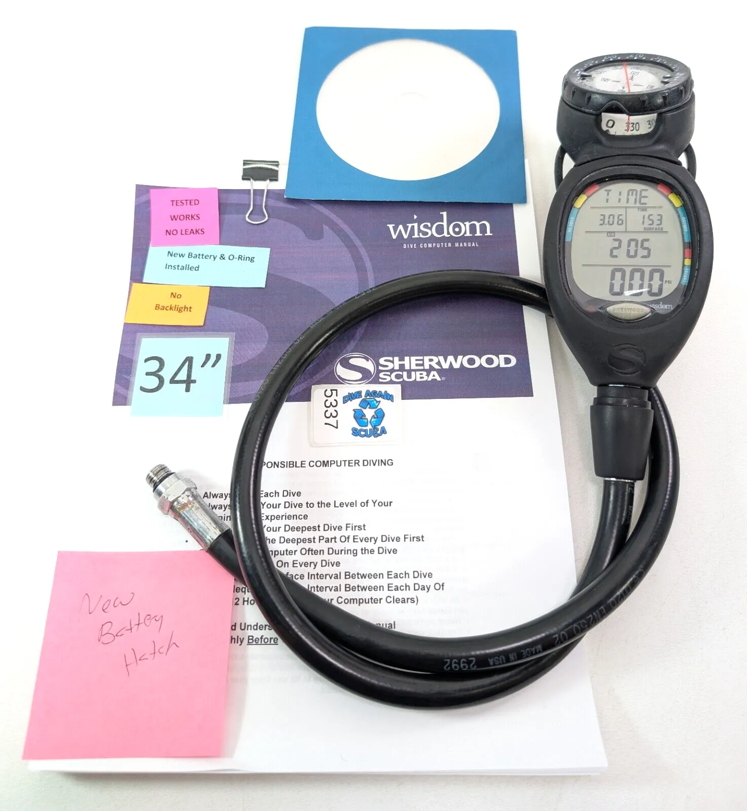 Sherwood WISDOM Air Integrated Scuba Dive Computer Air & Nitrox            #5337