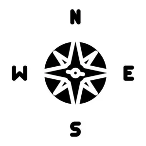 Ships Compass Glyph Icon