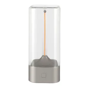 Silver Portable Magnetic Table Lamp with Bendable LED - USB-C Rechargeable