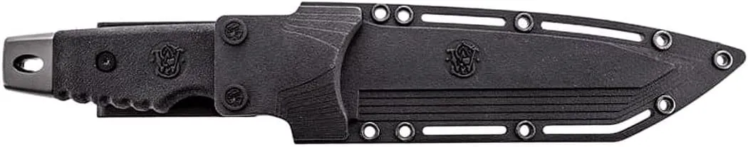 Smith & Wesson 10.6in High Carbon S.S. Fixed Blade Knife with 5.2in Tanto Blade and TPE Handle for Outdoor, Tactical, Survival and EDC