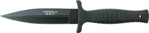 Smith & Wesson SWHRT9BF 9in High Carbon S.S. Fixed Blade Knife with 4.7in False Edge Blade and TPE Handle for Outdoor, Tactical, Survival and EDC