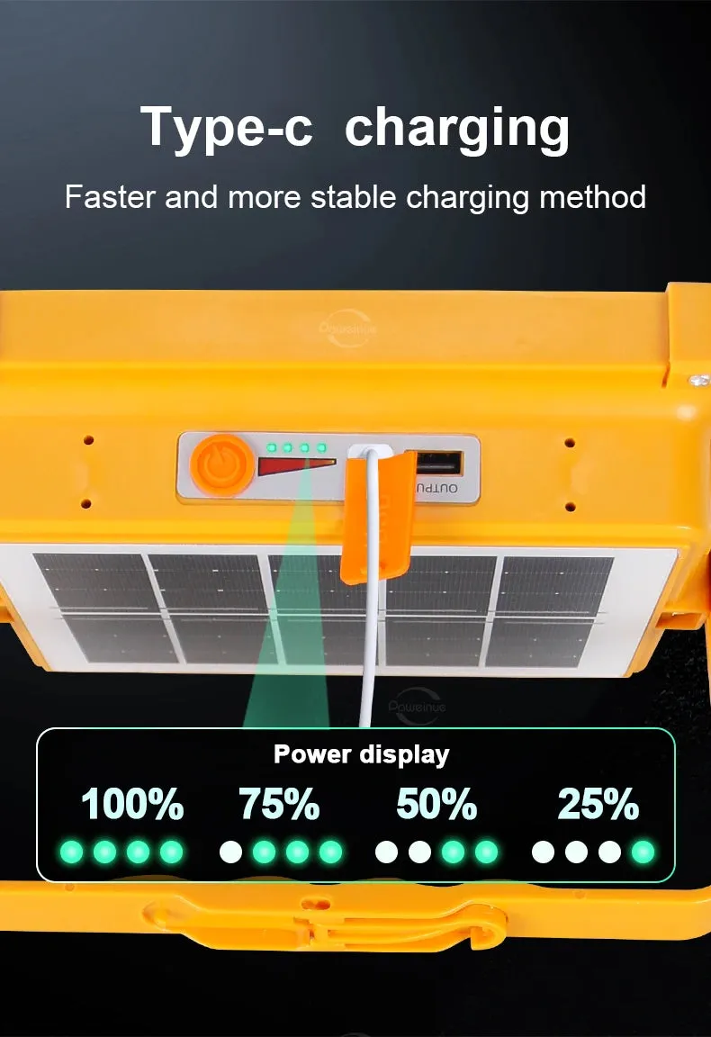 Solar Camping Light 400? with 20000mAh Power Bank, LED Flashlight, Magnetic Portable Lantern, Rechargeable Emergency Repair Lamp