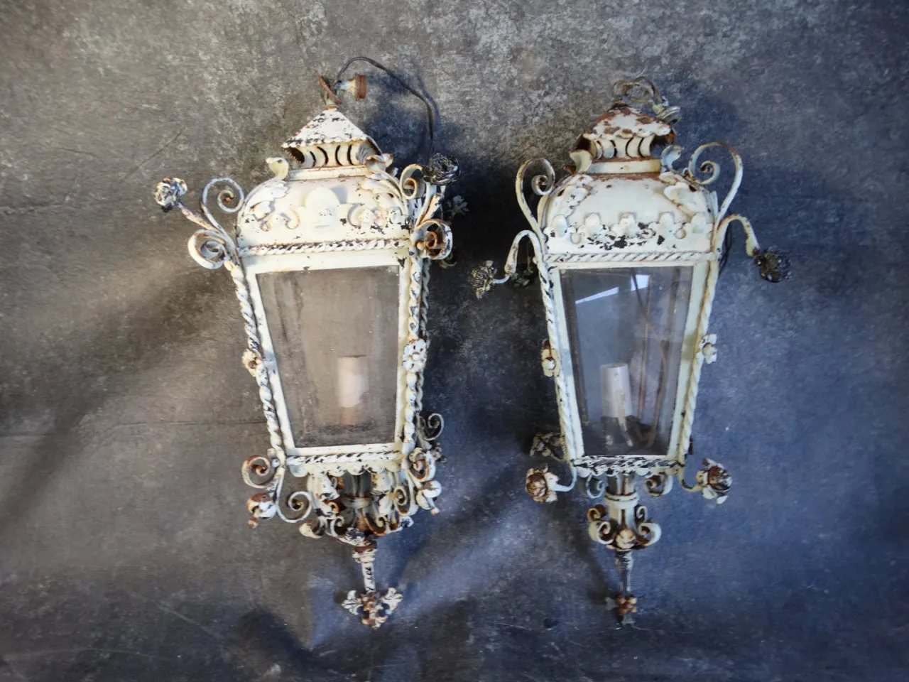 Spanish Revival Hanging Lantern with Spanish Cross Bottom Finial L666
