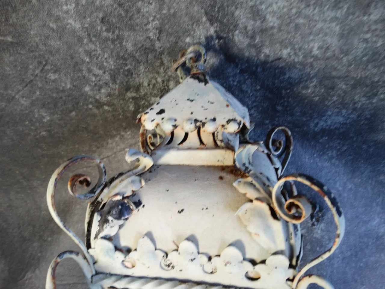 Spanish Revival Hanging Lantern with Spanish Cross Bottom Finial L666