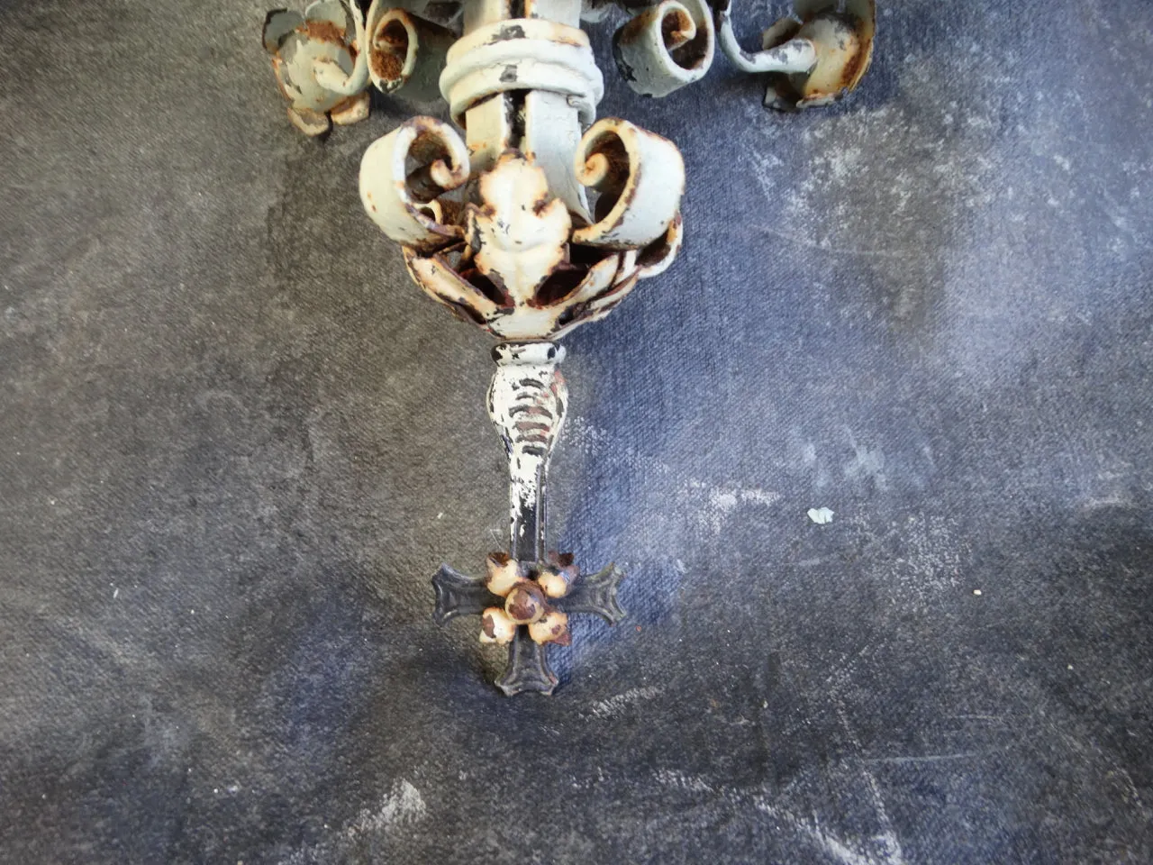 Spanish Revival Hanging Lantern with Spanish Cross Bottom Finial L666
