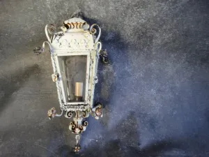Spanish Revival Hanging Lantern with Spanish Cross Bottom Finial L666