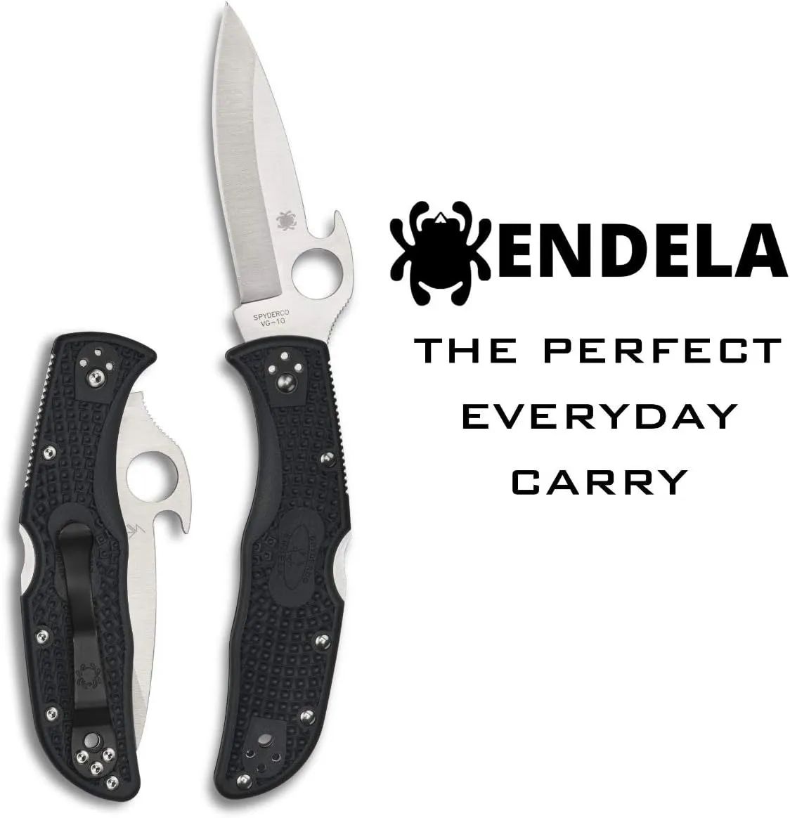 Spyderco Endela Lightweight Knife with 3.41" VG-10 Stainless Steel Blade and Emerson Opener - PlainEdge - C243PGYW