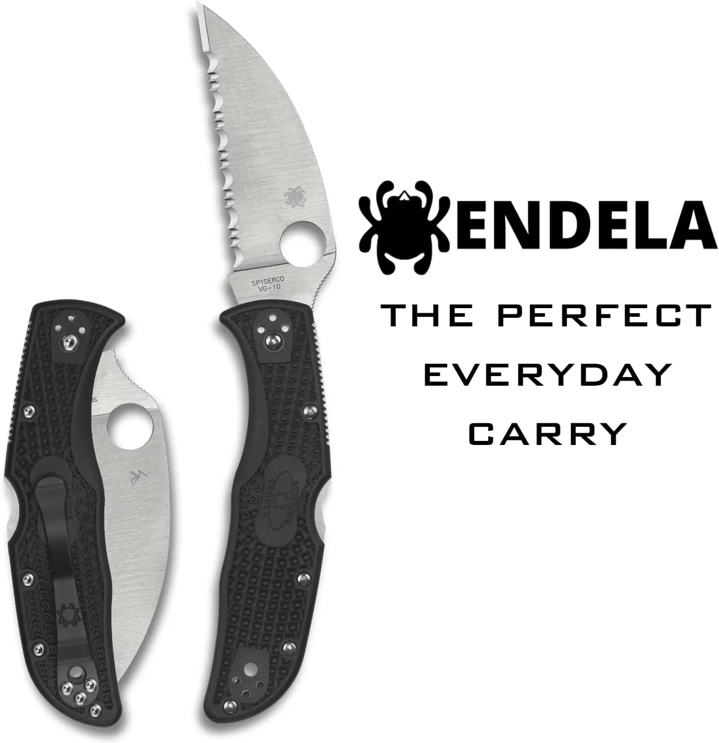 Spyderco Endela Wharncliffe Lightweight Knife with VG-10 Stainless Steel Blade and FRN Handle - SpyderEdge - C243FSWCBK
