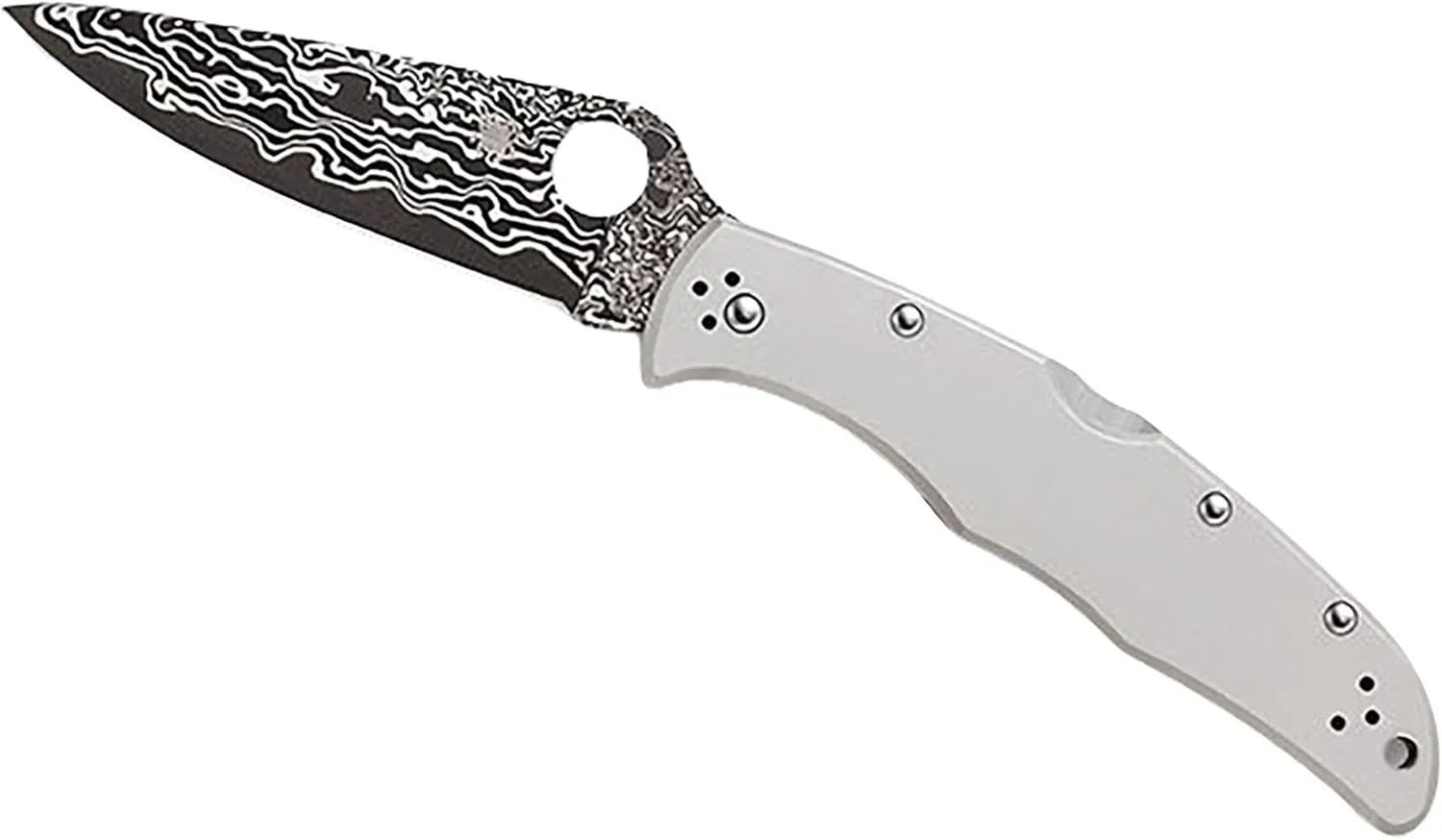 Spyderco Endura 4 Signature Knife with 3.83" Damascus VG-10 Steel Blade and Titanium Handle - PlainEdge - C10TIPD