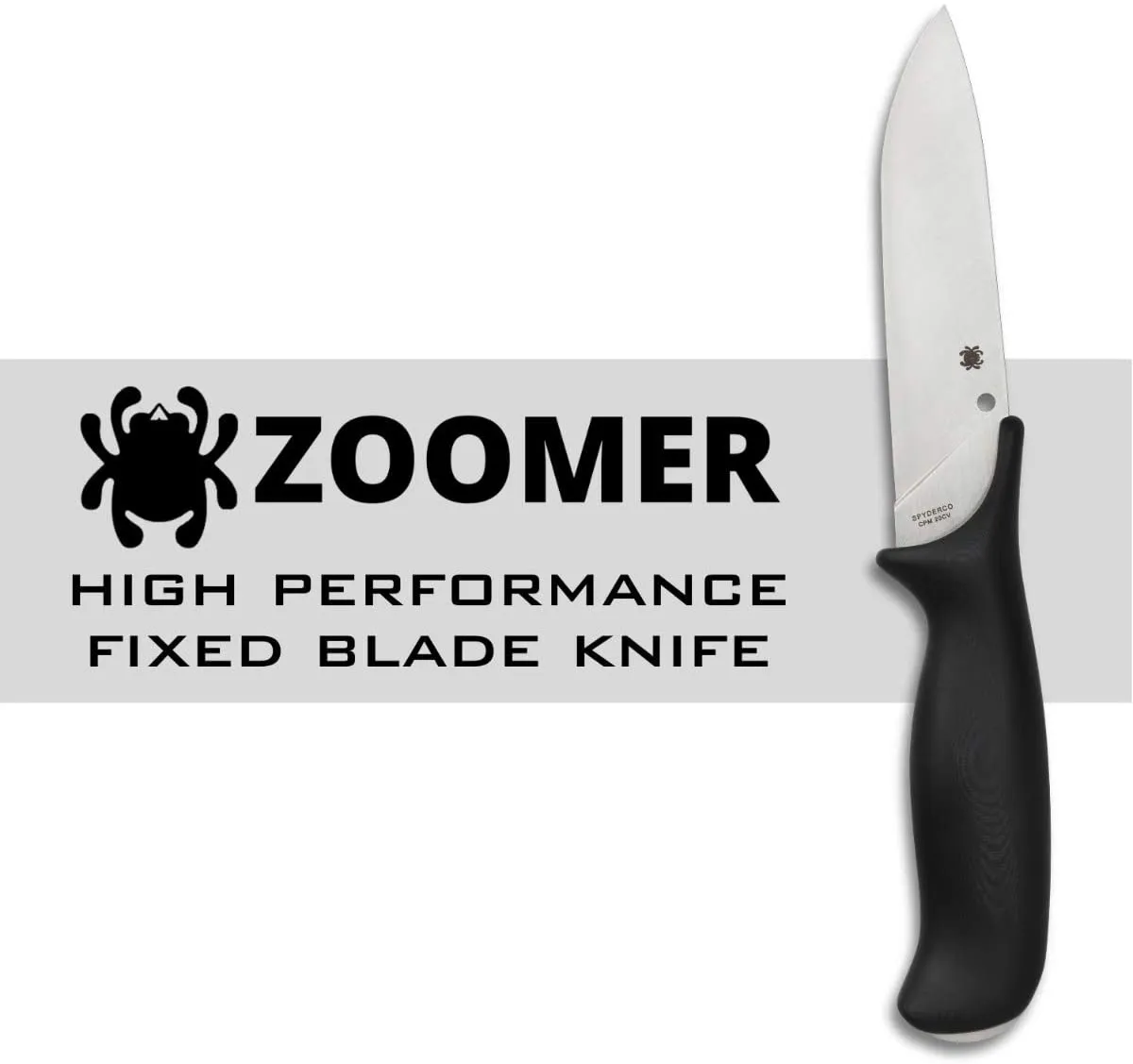 Spyderco FB42GP Zoomer Hamaguri Convex 20CV Hidden Tang Fixed Blade PlainEdge Knife
