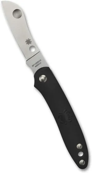 Spyderco Roadie Non-Locking Lightweight Knife with 2.09" N690Co Stainless Steel Blade and Durable Black FRN Handle - PlainEdge - C189PBK