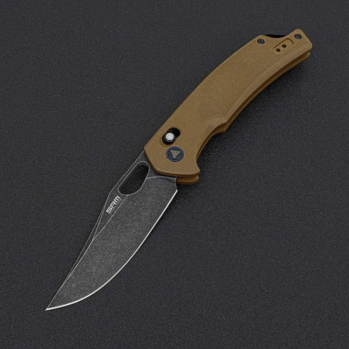 SRM Folding Pocket Knife, 2-Position Pocket Clip, Ambidextrous lock, D2 Steel Blade, Thumb Hole Opening, G10 Handle, Cool Knives for Outdoor Survival Camping EDC