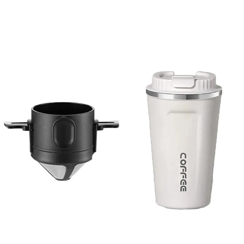 Stainless Steel Portable Coffee Filter Drip Coffee Tea Holder – Reusable Coffee Dripper & Mug Set