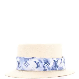 Summer Hat Straw with Silk Scarf